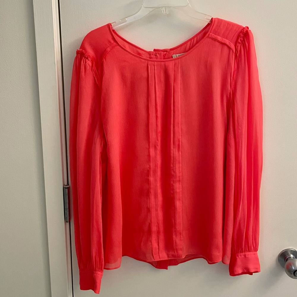 J Crew Silk Shirt with buttons down the back